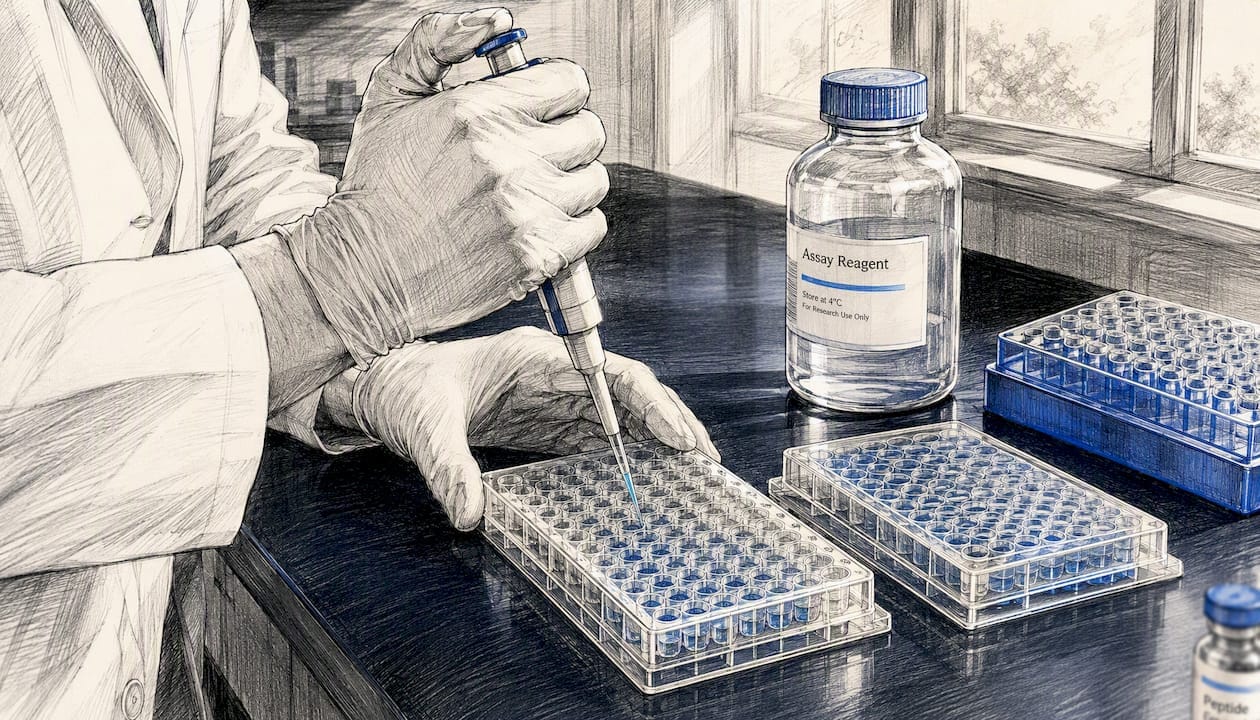 Hands doing cell culture cytoprotection assay