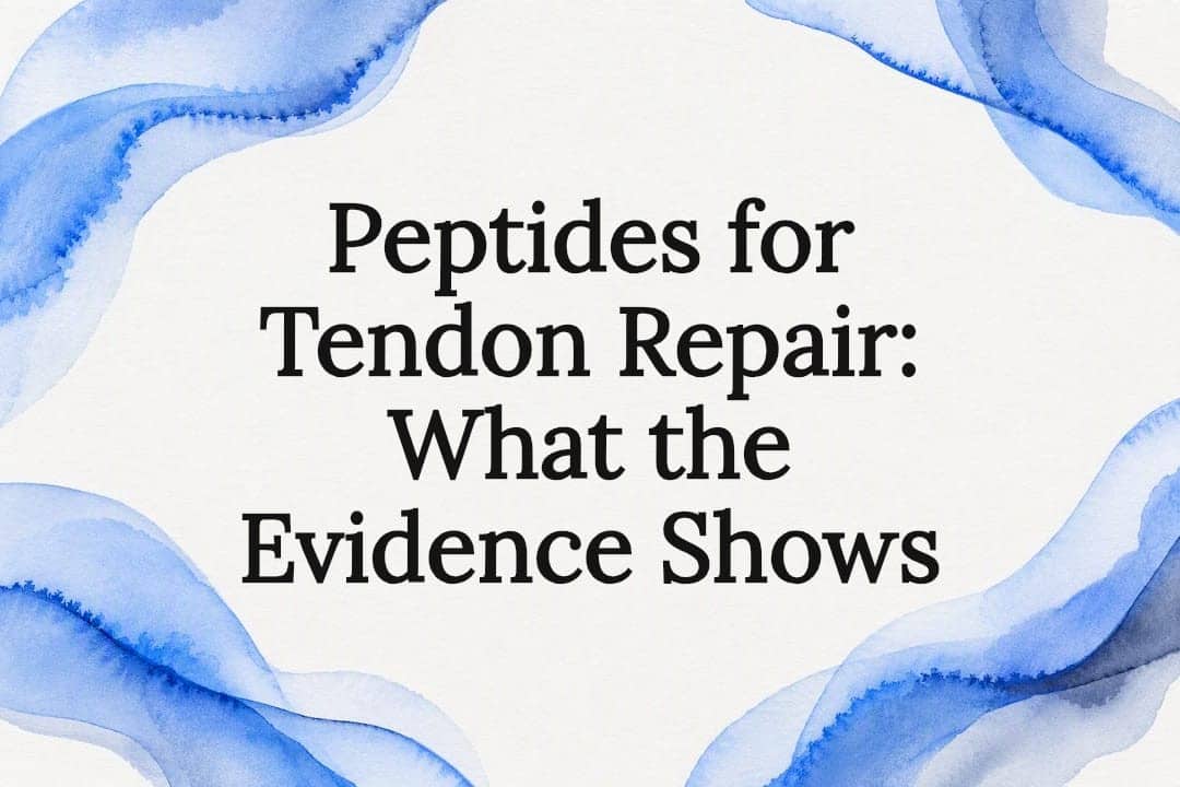 Decorative title card illustration for peptide tendon repair article