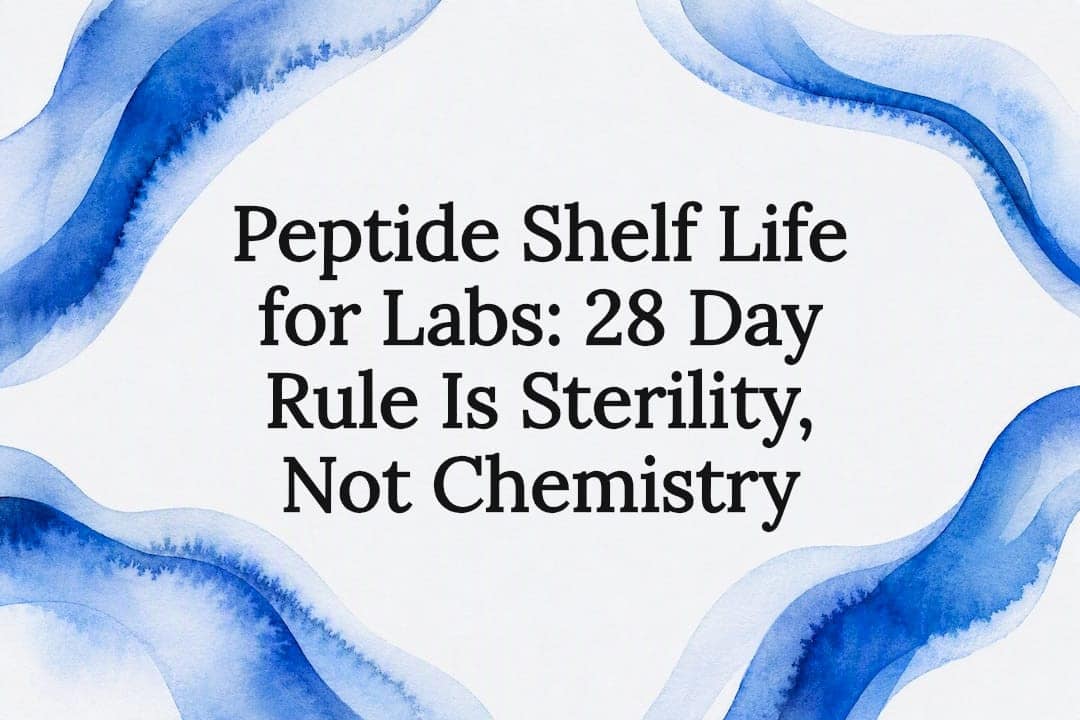 Decorative peptide storage title card