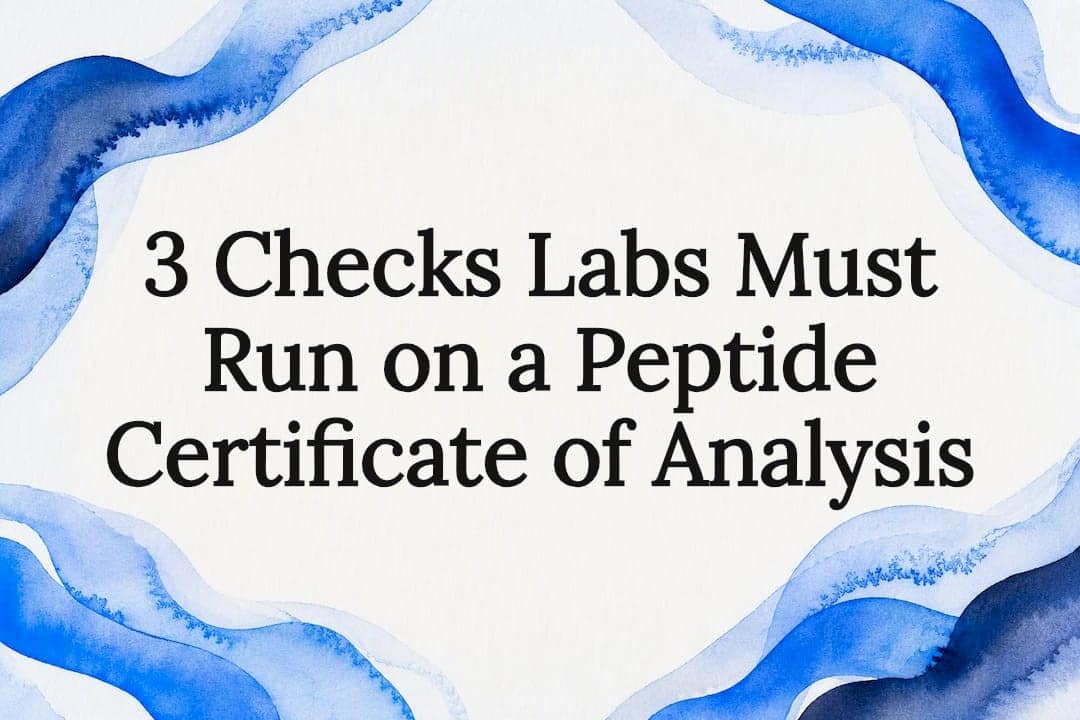 Decorative peptide COA verification title card
