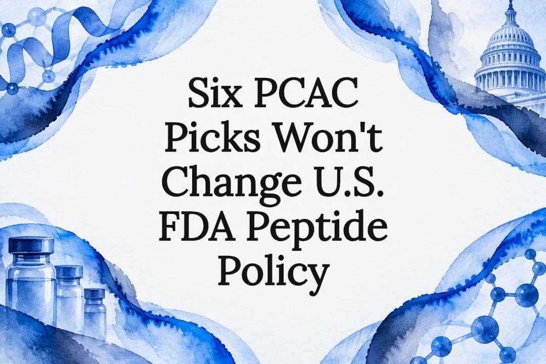 Decorative FDA peptide policy title card