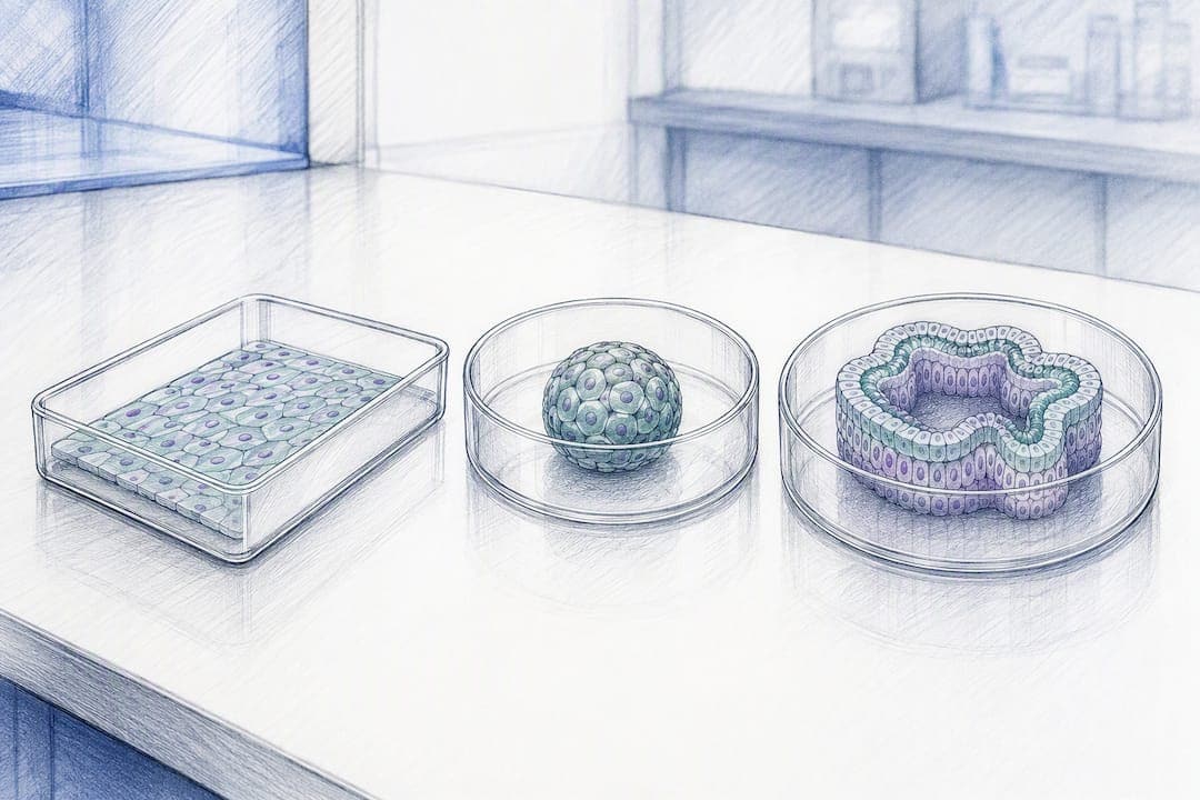 Illustration comparing cell culture formats