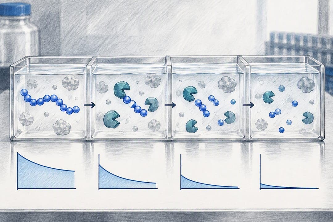 Illustration of peptide serum degradation