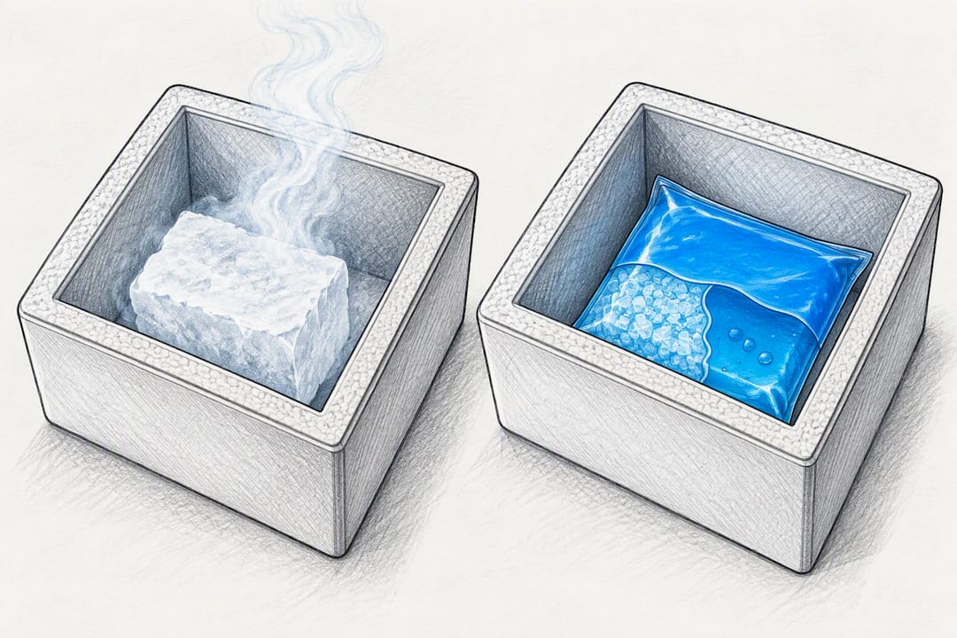 Illustration comparing sublimation and phase change