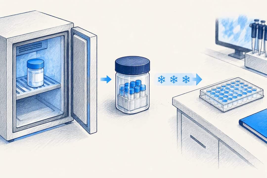 Illustration of peptide storage and aliquoting