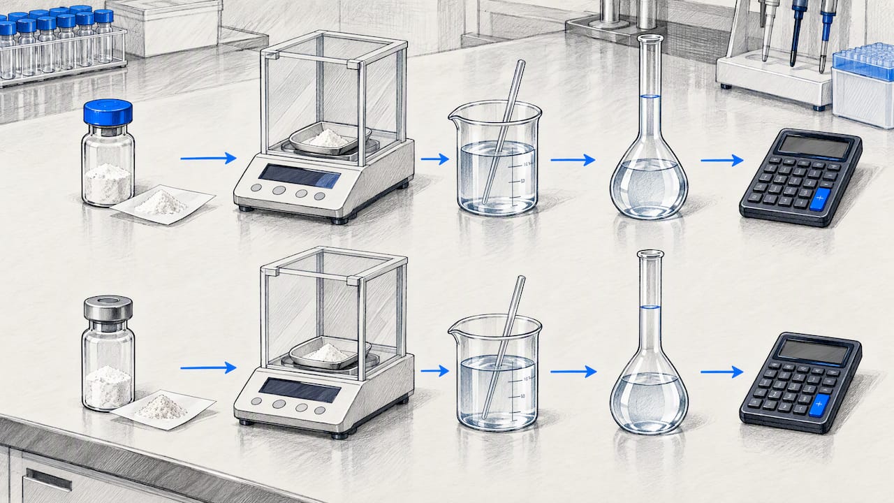 Free base and acetate salt comparison illustration