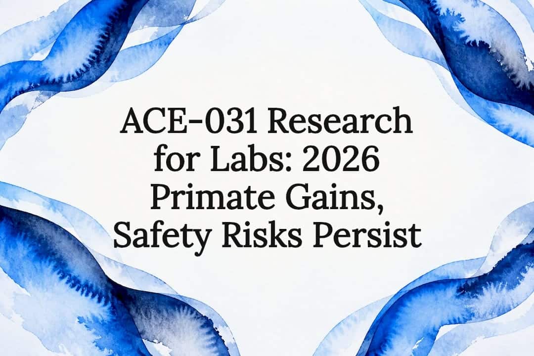 Watercolor frame around ACE-031 research title