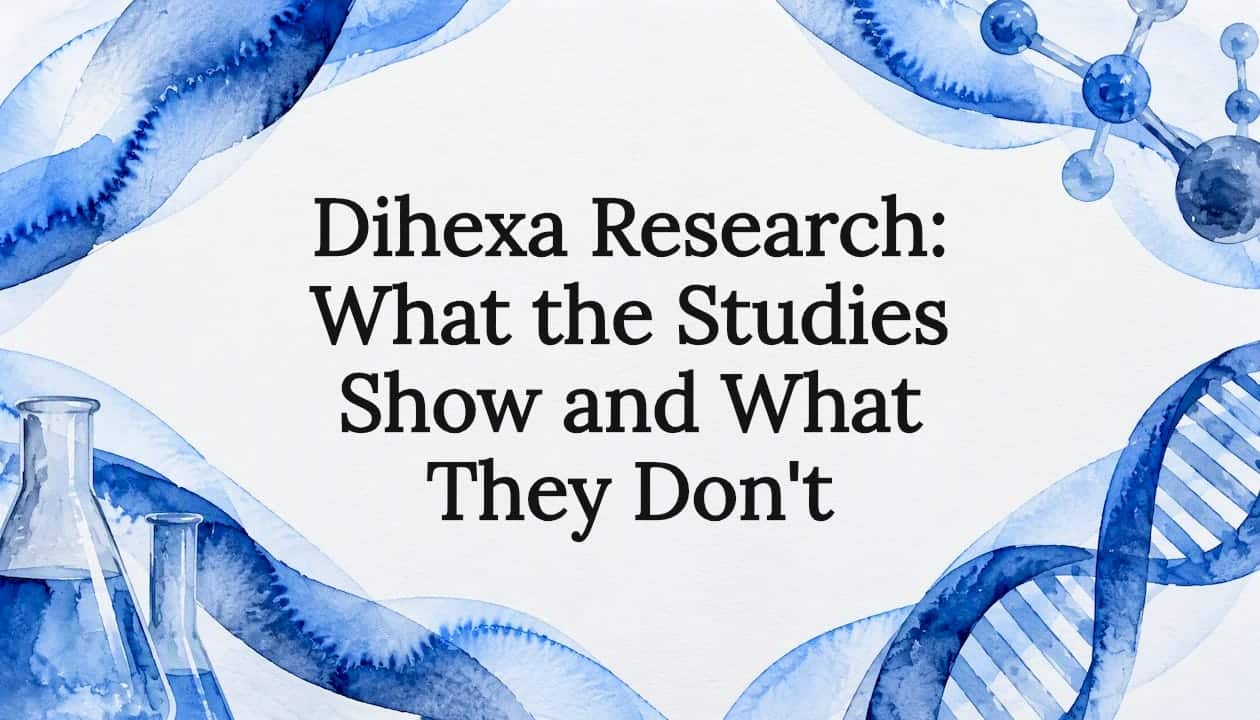 Watercolor frame for Dihexa research title
